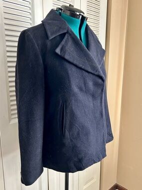Tommy Hilfiger Wool Blend Peacoat Jacket Navy Blue Short Coat Women’s Small